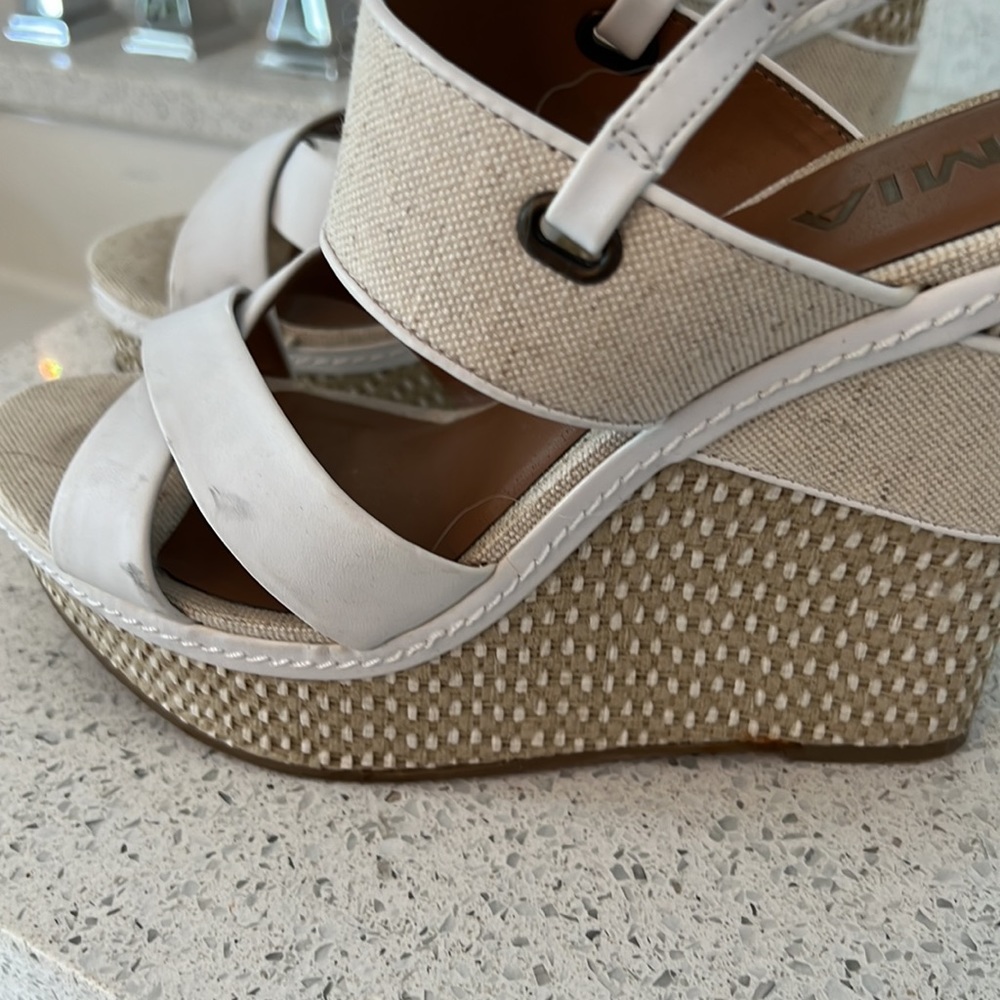 MIA white & beige wedge sandals